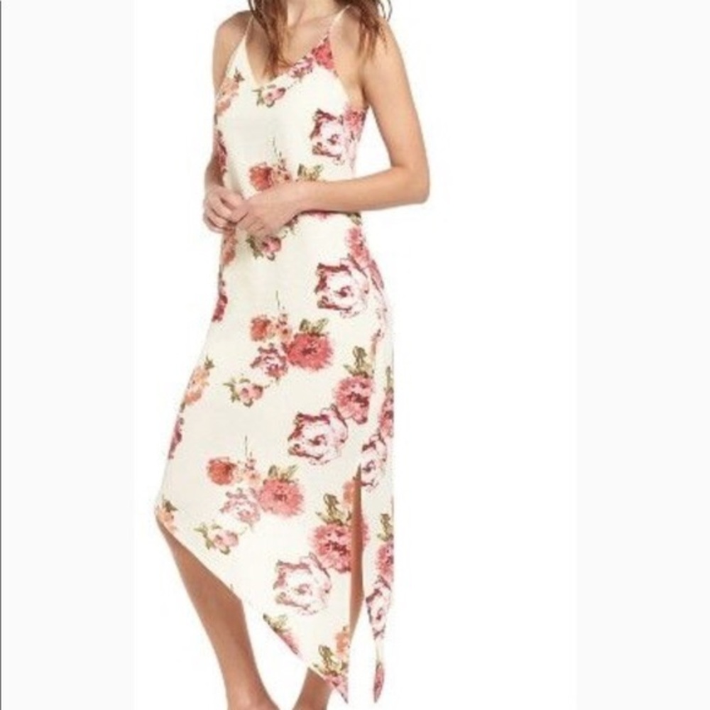 Pink and white floral maxi dress